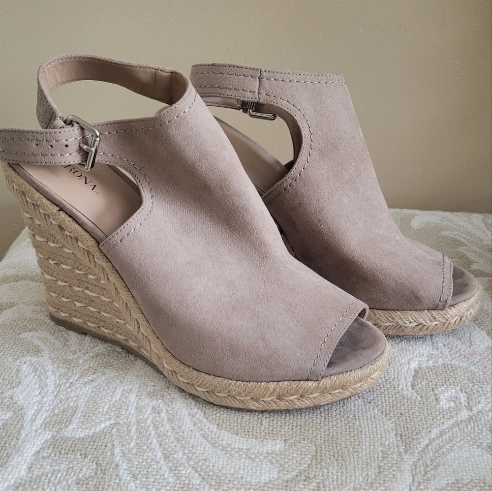 Merona Tan Wedge Espadrilles with Slingback